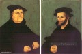 Portraits de Martin Luther et Philipp Melanchthon Renaissance Lucas Cranach l’Ancien